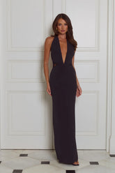 Irresistible Nights Halter Maxi Dress Black