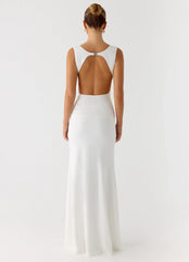 Cherry Sky Maxi Dress - White