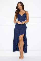 Sapphire Cascade Midi Dress