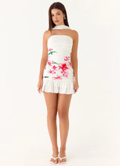 Manon Scarf Mini Dress - Ivory Reef